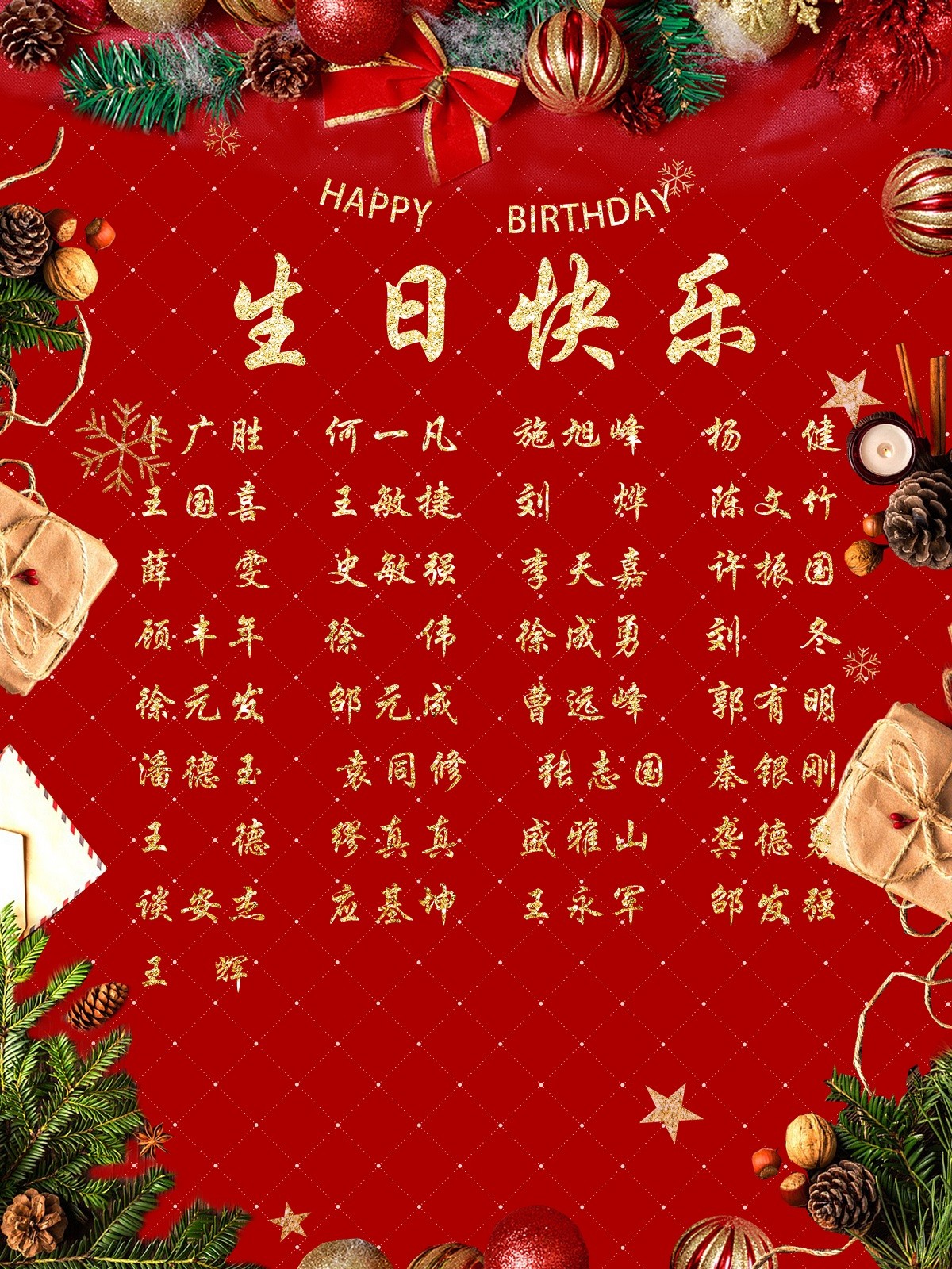 【生日祝福】恭祝12月生日的員工生日快樂！