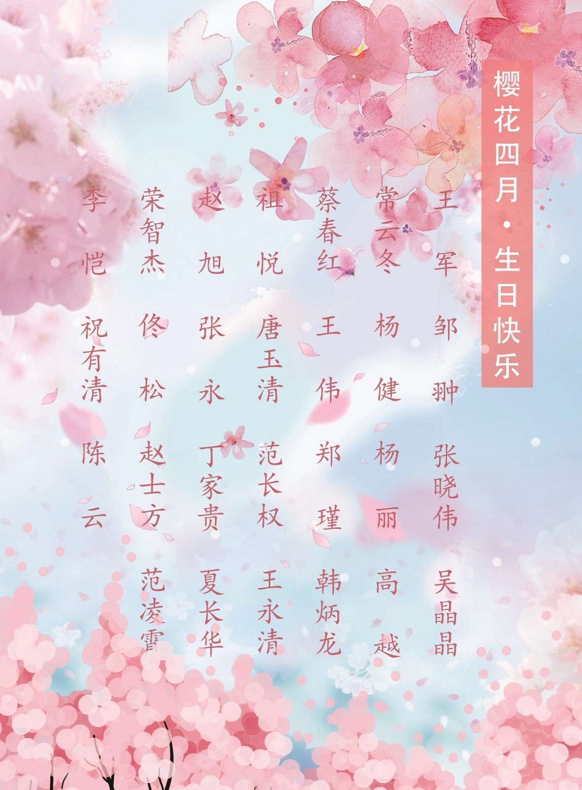 【生日祝?！抗ё?4月生日的員工生日快樂！