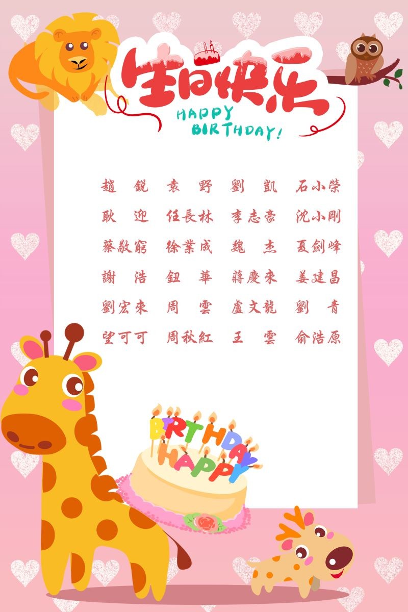 【生日祝?！抗ё?8月生日的員工生日快樂！